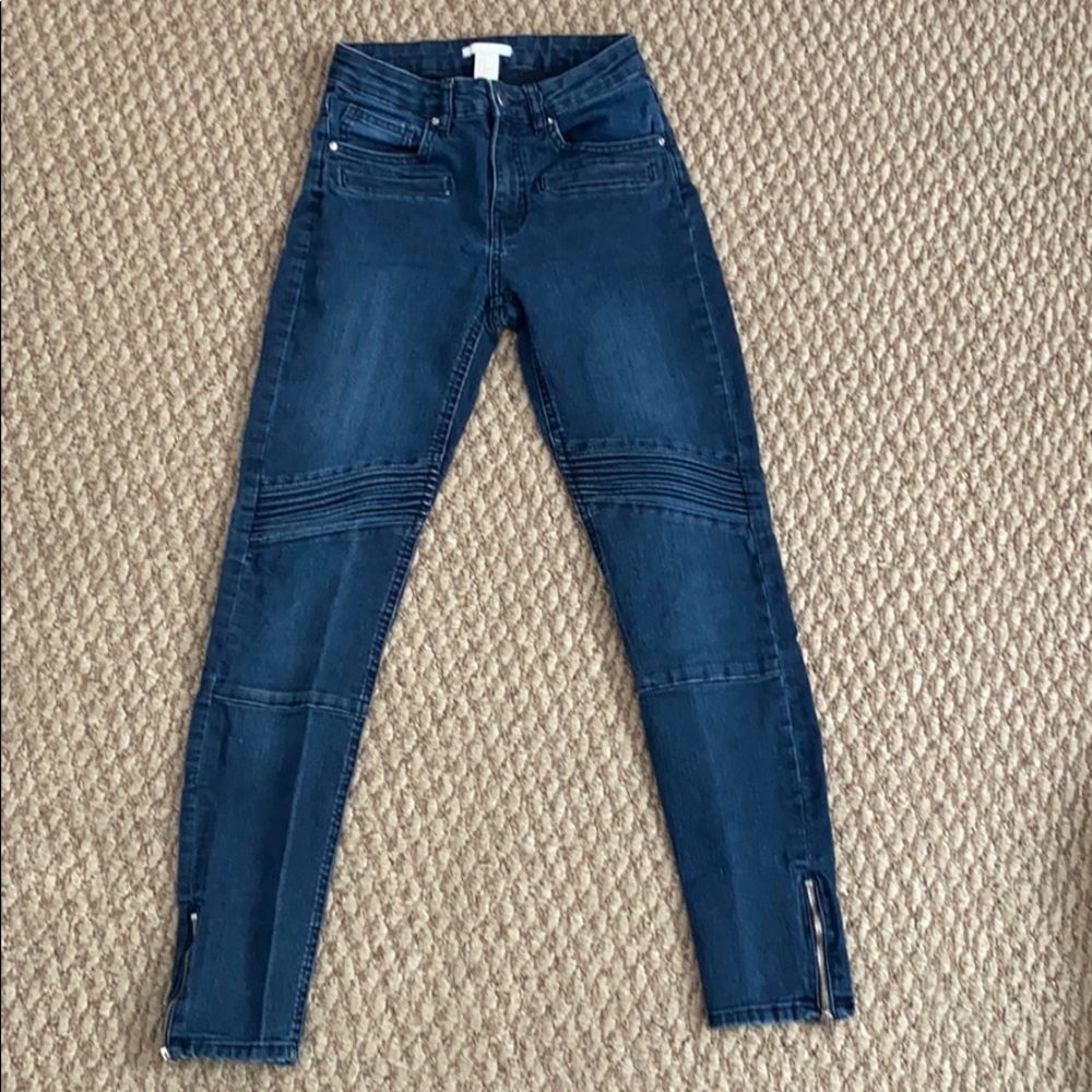 blue biker jeans
